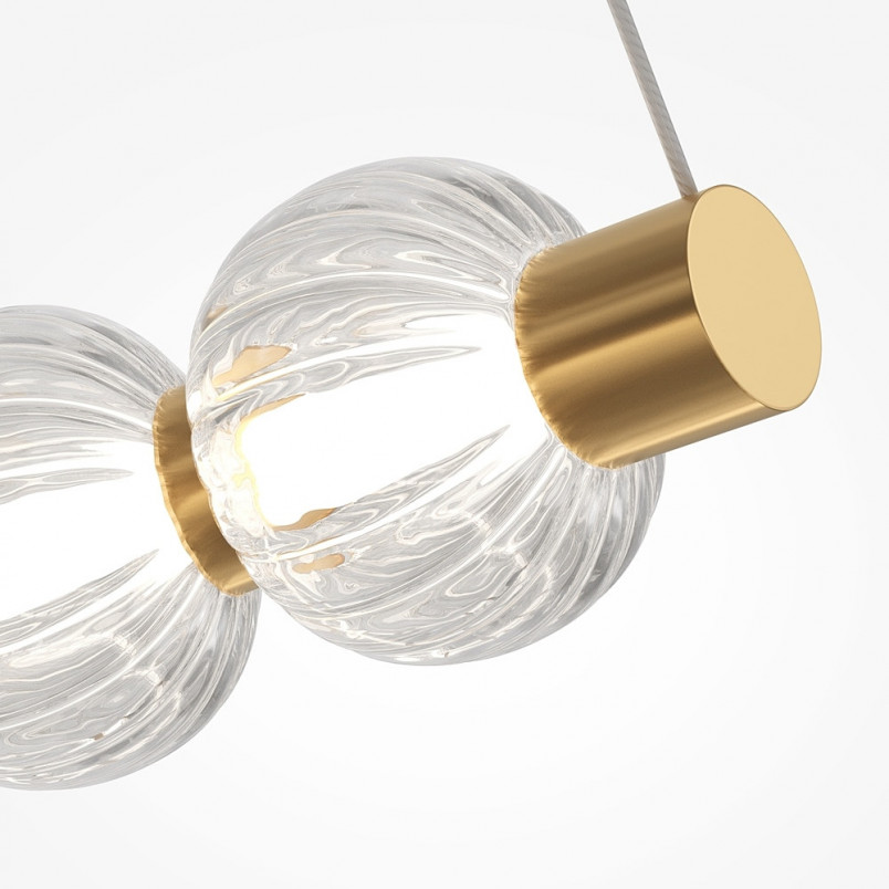 Lampa wisząca Amulet LED Maytoni | Szklana, złota, 80cm