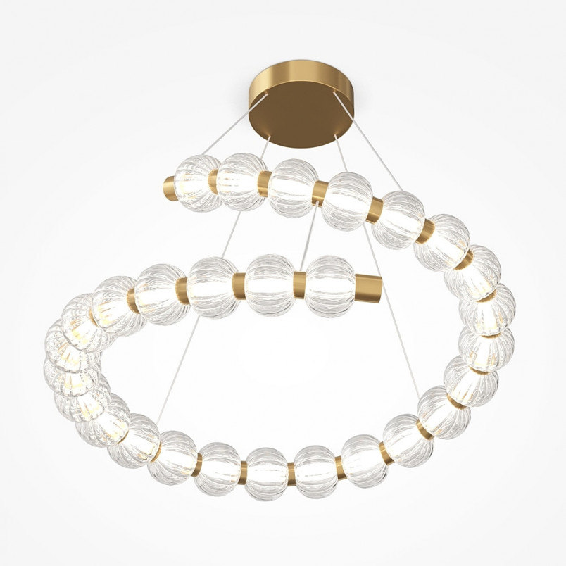 Lampa wisząca Amulet LED Maytoni | Szklana, złota, 80cm