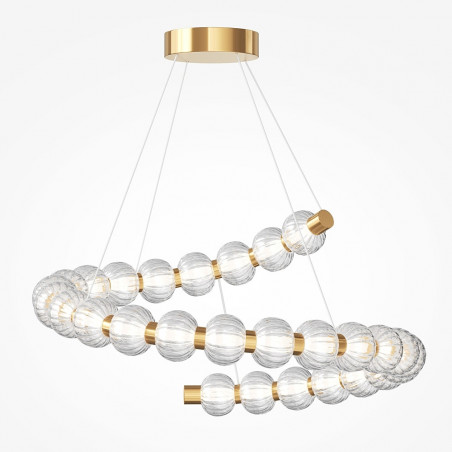 Lampa wisząca Amulet LED Maytoni | Szklana, złota, 80cm
