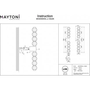 Kinkiet Glamour Maytoni Amulet LED Złoto - Luksus i Design