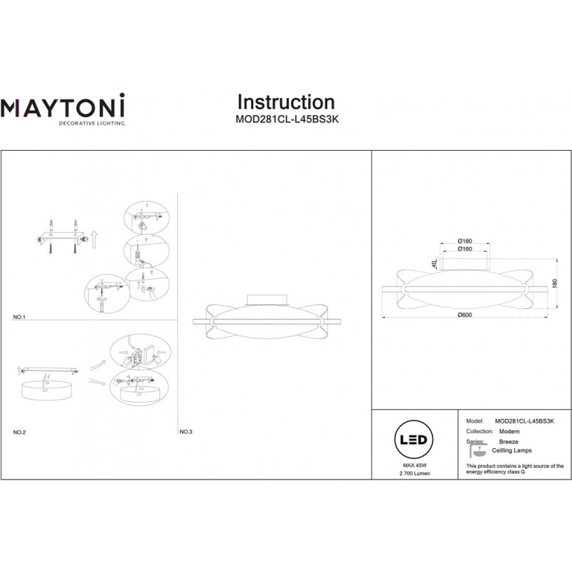 Plafon LED Maytoni Breeze: Glamour i Elegancja w Twoim Domu
