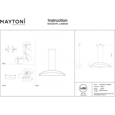 Lampa wisząca Maytoni Breeze LED - Glamour, Złoto, 103cm