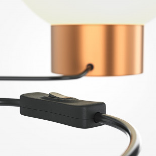 Lampka nocna Basic Form - szklana kula, biało-złota | Maytoni