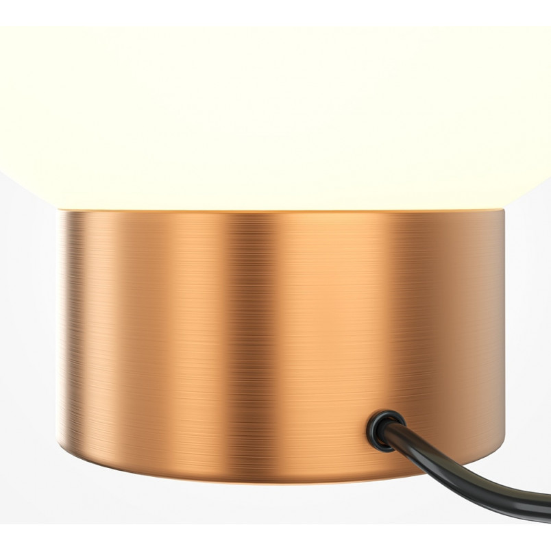 Lampka nocna Basic Form - szklana kula, biało-złota | Maytoni
