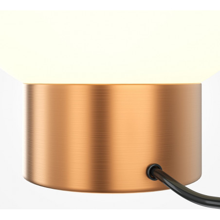 Lampka nocna Basic Form - szklana kula, biało-złota | Maytoni