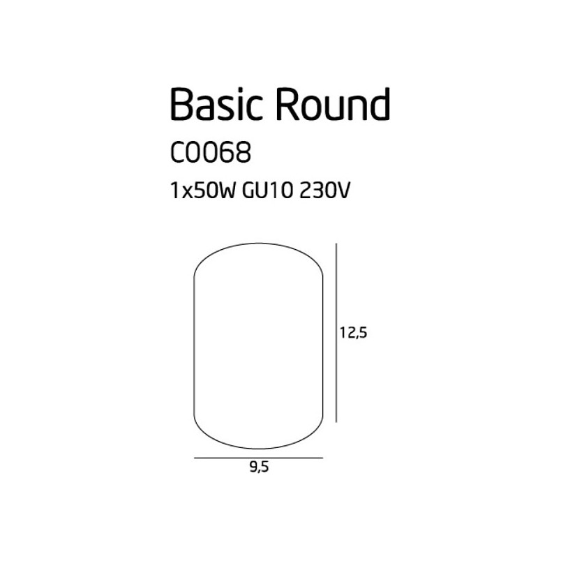 Lampa Spot Basic Round 9,5cm Czarna MaxLight | Sklep z Lampami