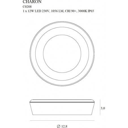 Lampa LED Charon: Downlight do łazienki IP65 | MaxLight