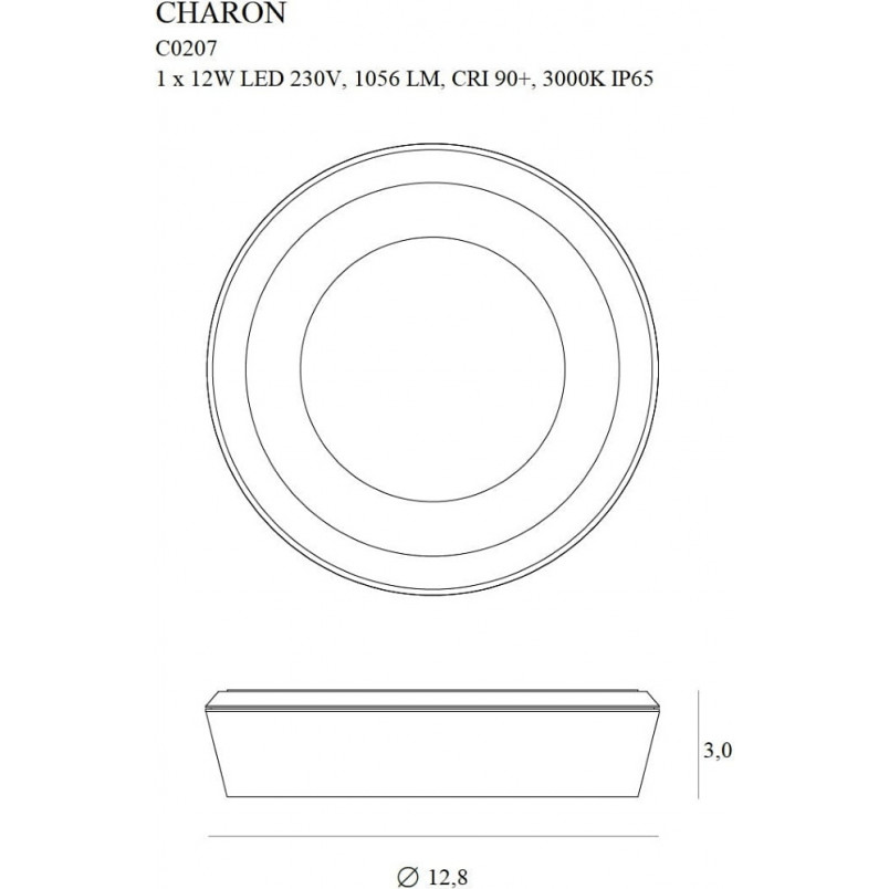 Lampa LED Charon - Downlight IP65 do łazienki | MaxLight