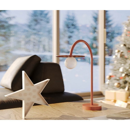 Lampa stołowa czerwona MaxLight Enigma - Szkło, LED | Kup online