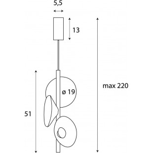 Lampa wisząca Puro LED - 3 punkty, szara/czarna | MaxLight