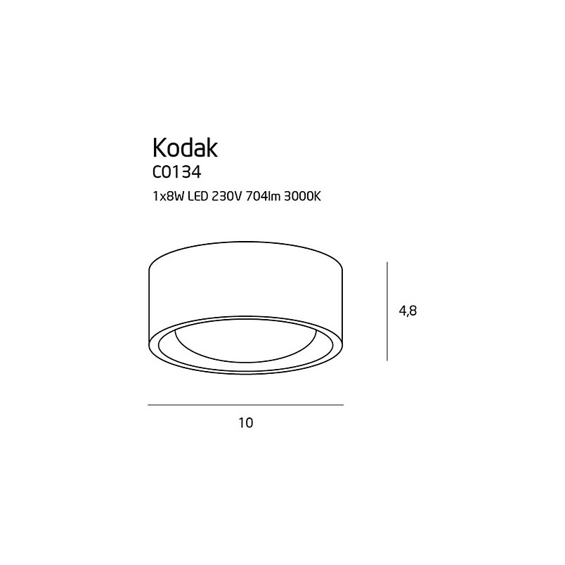 Plafon łazienkowy LED biały MaxLight | 10cm