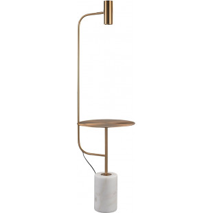 Lampa podłogowa ze stolikiem VINCENT złota 146 cm