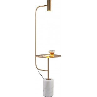 Lampa podłogowa ze stolikiem VINCENT złota 146 cm