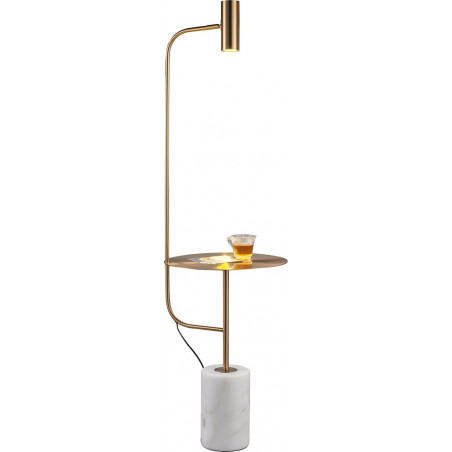 Lampa podłogowa Vincent LED złota z marmurem | Step Into Design