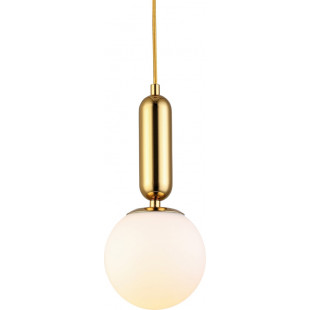 Lampa wisząca Uno - szklana kula, złoty akcent | Step