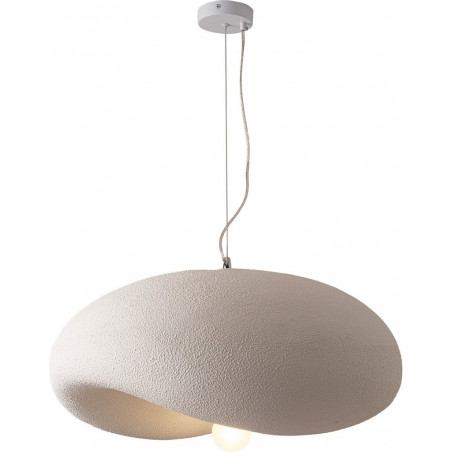 Lampa wisząca Japandi Stone Flat 60cm biała - Step Into Design