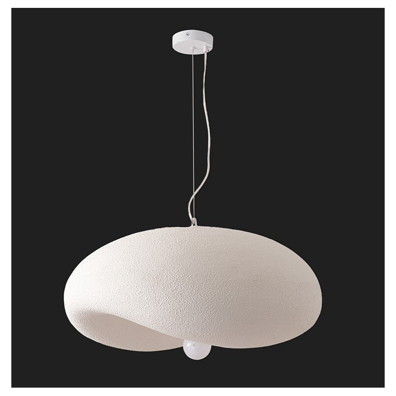 Lampa wisząca Japandi Stone Flat biała | Step Into Design