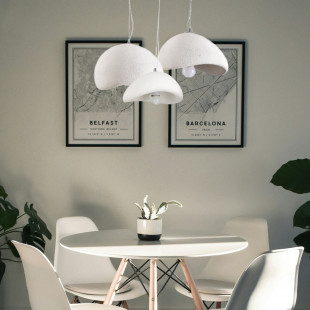 Lampa wisząca Japandi Stone Flat biała | Step Into Design