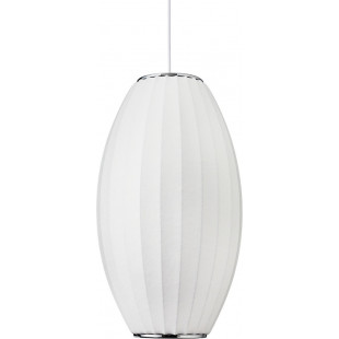 Lampa wisząca Japandi Silk | Biała, tkanina | Step Into Design