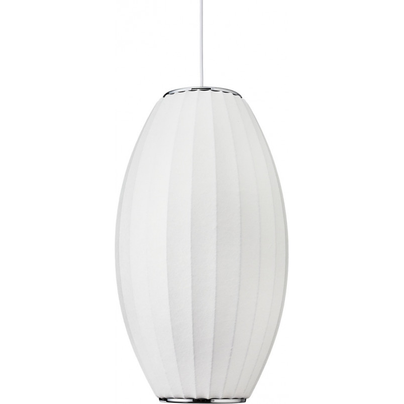 Lampa wisząca Japandi Silk | Biała, tkanina | Step Into Design