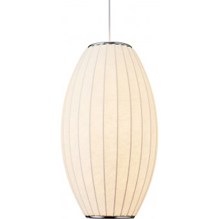 Lampa wisząca Japandi Silk | Biała, tkanina | Step Into Design