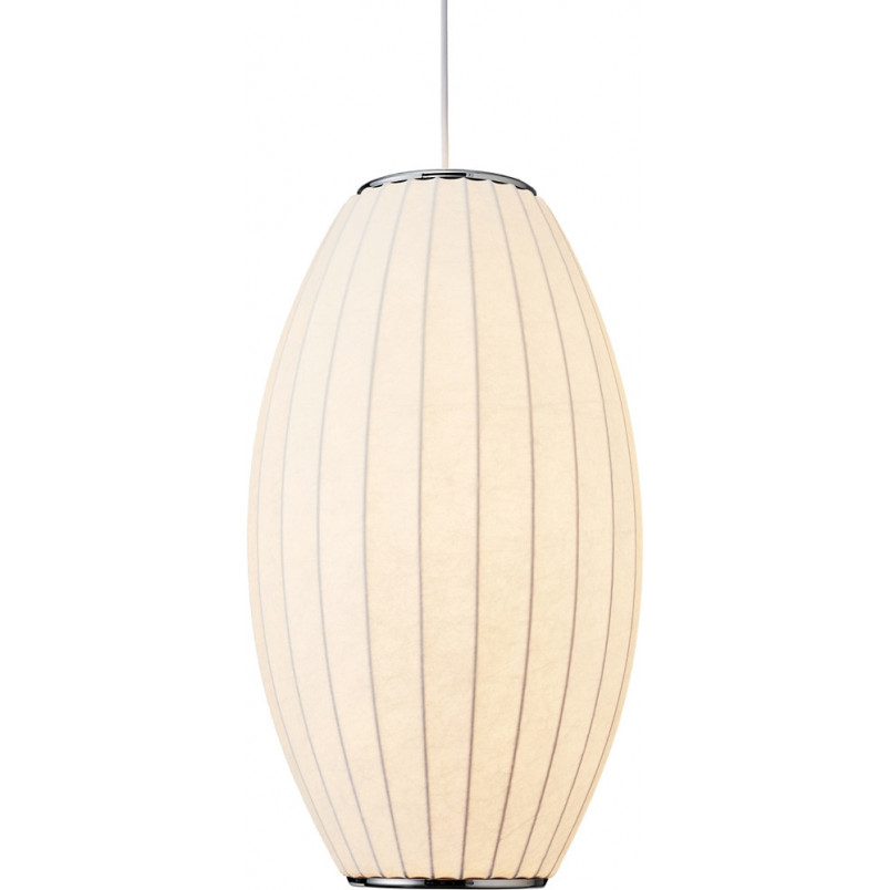 Lampa wisząca Japandi Silk | Biała, tkanina | Step Into Design