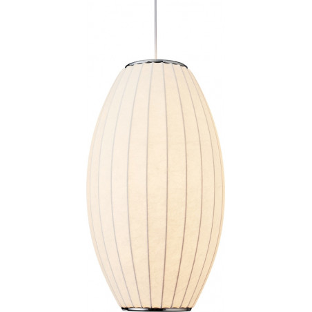 Lampa wisząca Japandi Silk | Biała, tkanina | Step Into Design