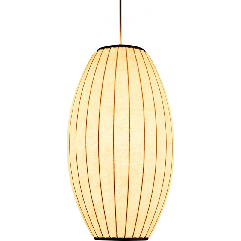 Lampa wisząca Japandi Silk | Biała, tkanina | Step Into Design
