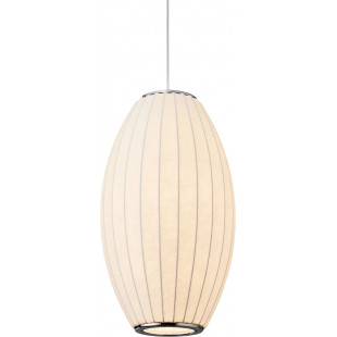 Lampa wisząca Japandi Silk | Biała, tkanina | Step Into Design