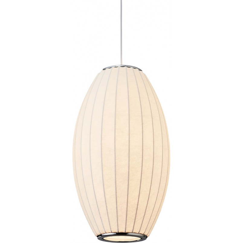Lampa wisząca Japandi Silk | Biała, tkanina | Step Into Design
