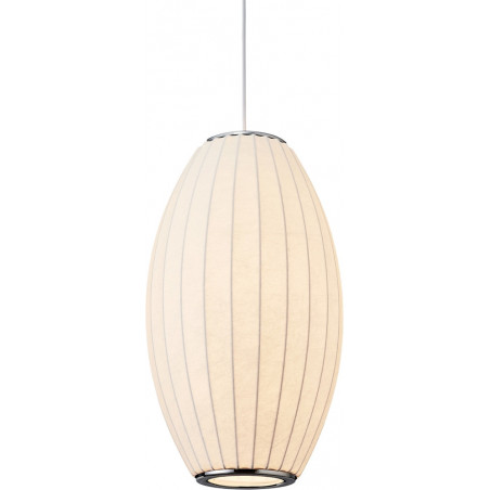 Lampa wisząca Japandi Silk | Biała, tkanina | Step Into Design