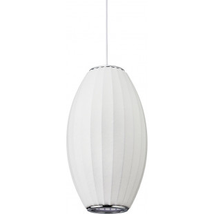 Lampa wisząca Japandi Silk | Biała, tkanina | Step Into Design