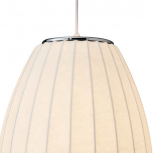 Lampa wisząca Japandi Silk | Biała, tkanina | Step Into Design