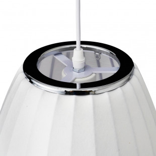 Lampa wisząca Japandi Silk | Biała, tkanina | Step Into Design
