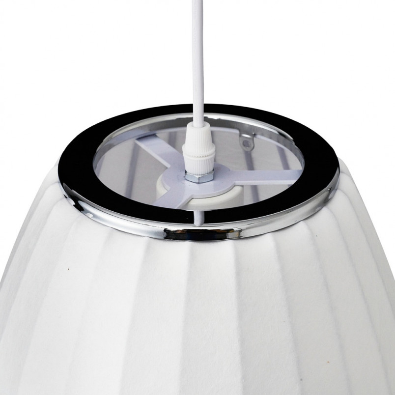 Lampa wisząca Japandi Silk | Biała, tkanina | Step Into Design