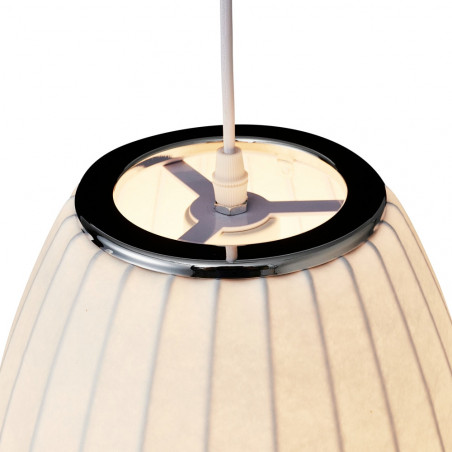 Lampa wisząca Japandi Silk | Biała, tkanina | Step Into Design