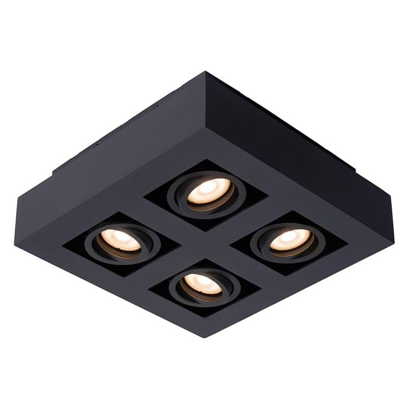 Plafon LED Xirax czarny - nowoczesne oświetlenie Lucide