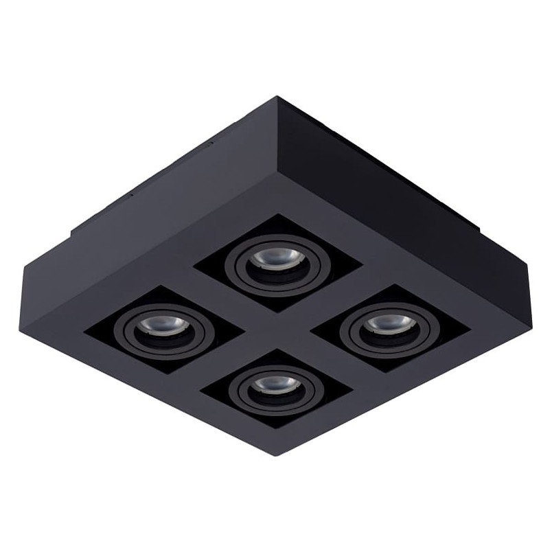 Plafon LED Xirax czarny - nowoczesne oświetlenie Lucide