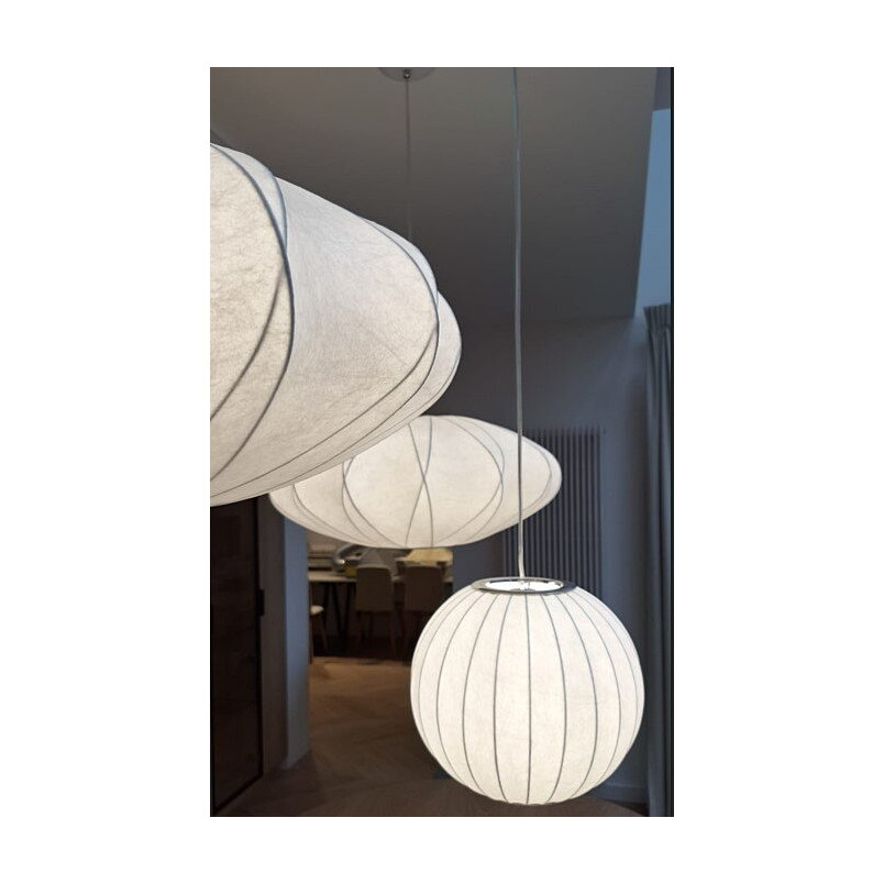 Lampa wisząca Japandi Silk - Biała kula 50cm | Step Into Design