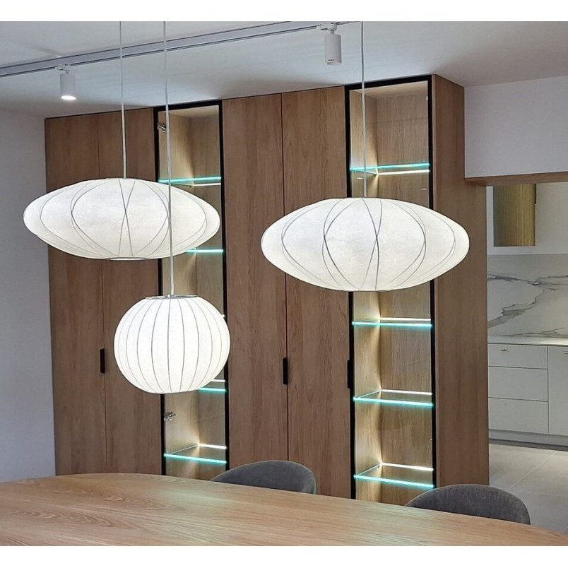 Lampa wisząca Japandi Silk - Biała kula 50cm | Step Into Design