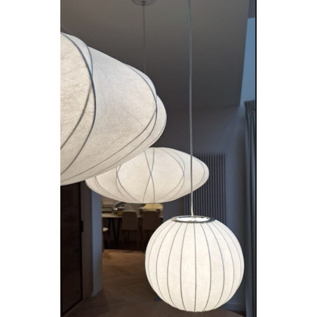 Lampa wisząca Japandi Silk - Biała kula 40cm | Step