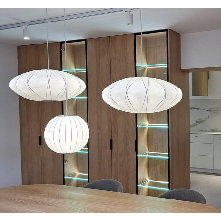 Lampa wisząca Japandi Silk - Biała kula 40cm | Step
