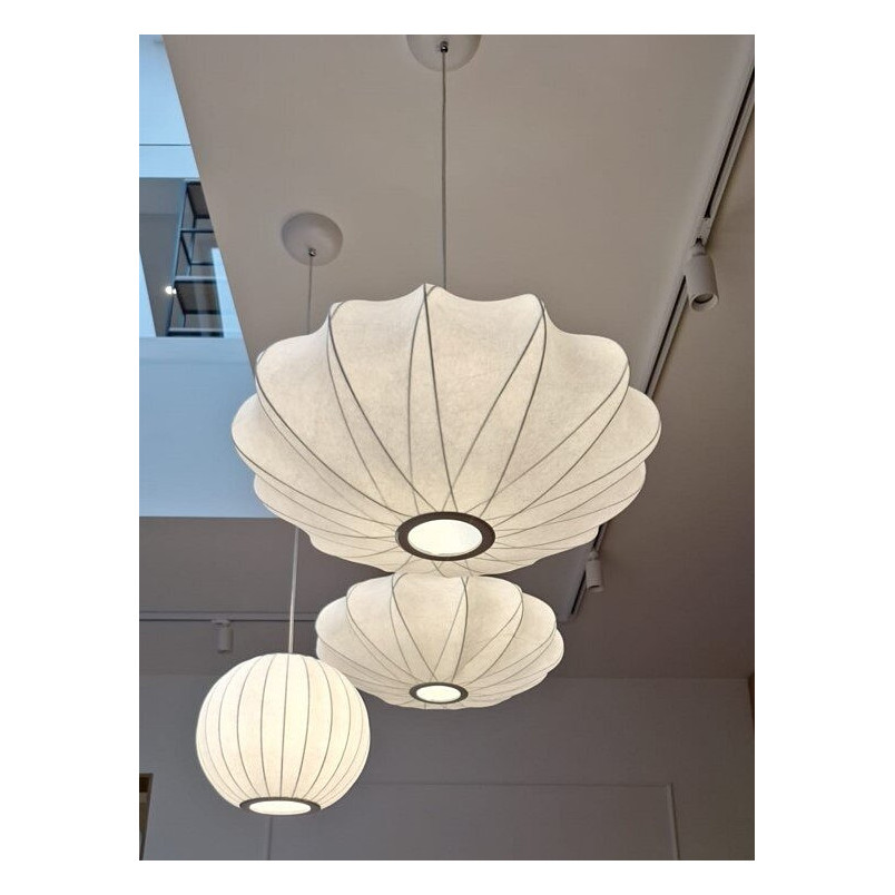 Lampa wisząca Japandi Silk - Biała kula 40cm | Step