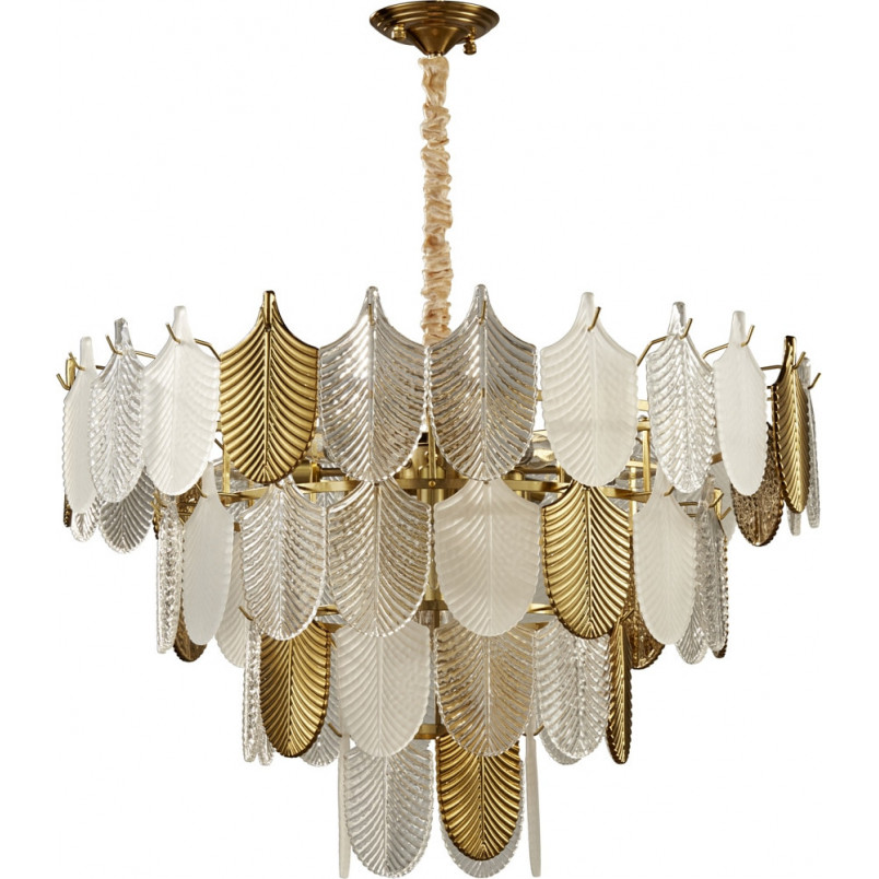 Żyrandol Secret biało-złoty 80cm | Step Into Design