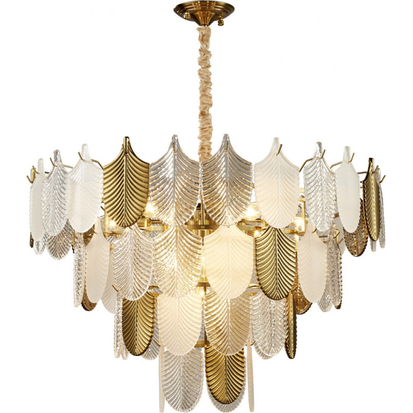 Żyrandol Secret biało-złoty 80cm | Step Into Design