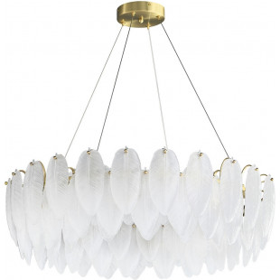 Lampa wisząca PIUMA mosiądz biała 80 cm