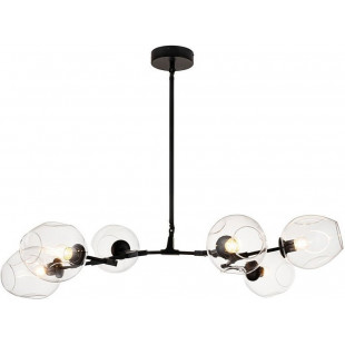 Lampa wisząca MODERN ORCHID-6 transparentno czarna 130 cm