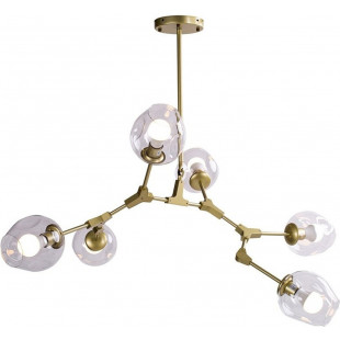 Lampa wisząca MODERN ORCHID-6 złoto transparentna 130 cm