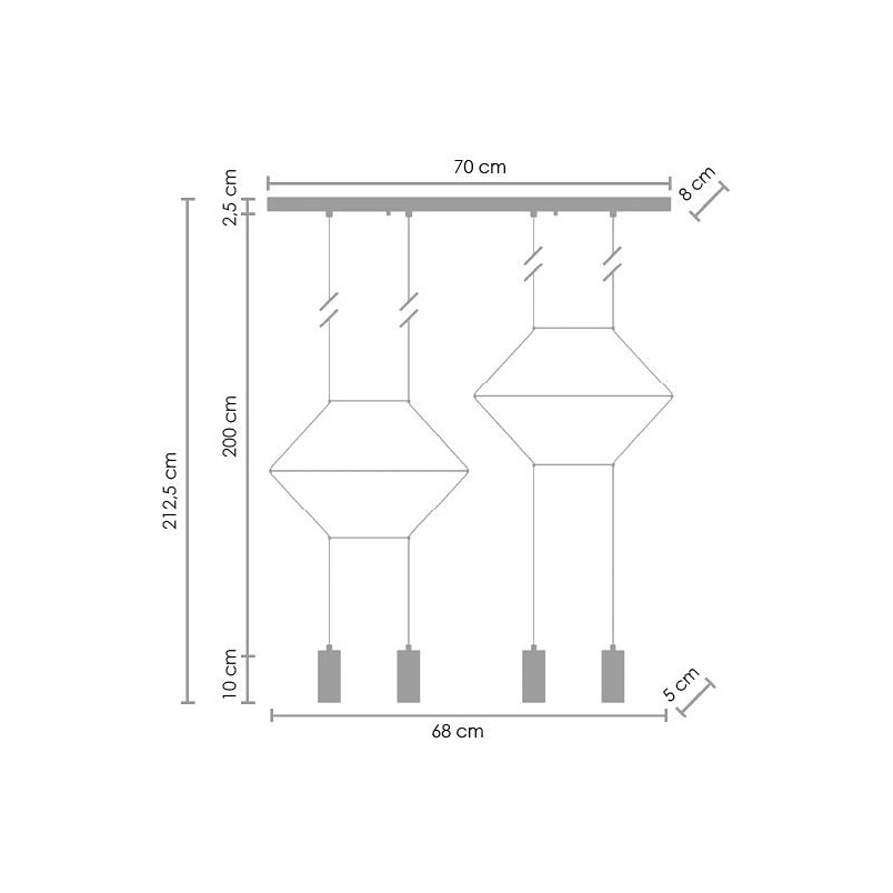 Lampa wisząca Linea IV czarna | Step Into Design