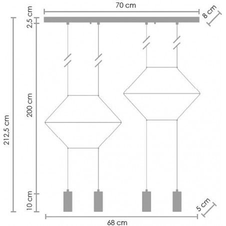 Lampa wisząca Linea IV czarna | Step Into Design